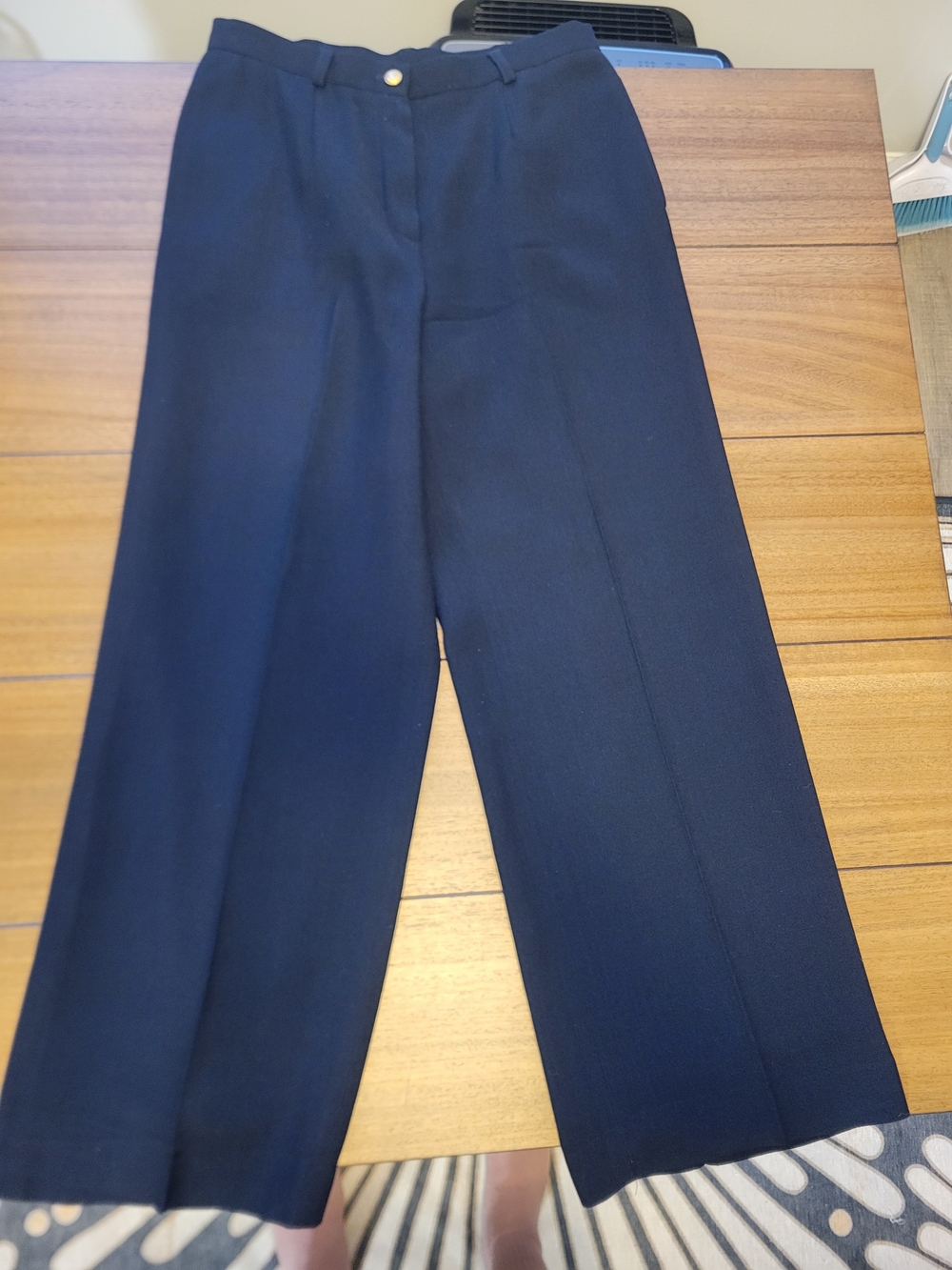 VTG Lauren Ralph Lauren Black Worsted Wool Wide Leg Pants 6P
